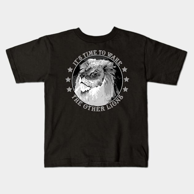 It's Time To Wake The Other Lions Freedom Fighters Patriotic Kids T-Shirt by DesignFunk